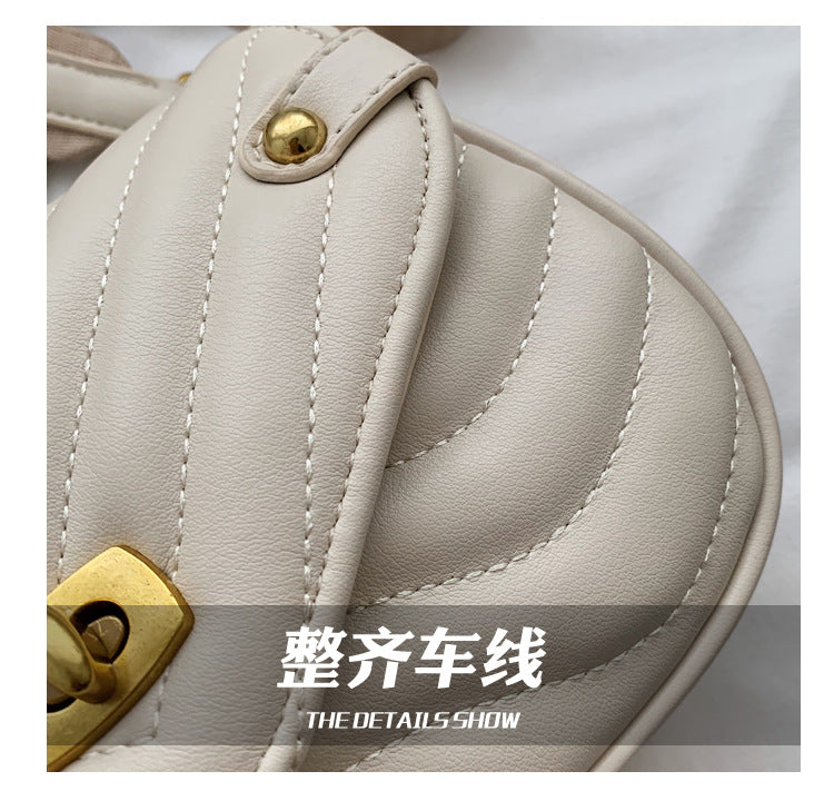 2022 New Women's Crossbody Bag Summer Shoulder Bag Trendy Small Niche Design Chain Embroidery Zipper Bag