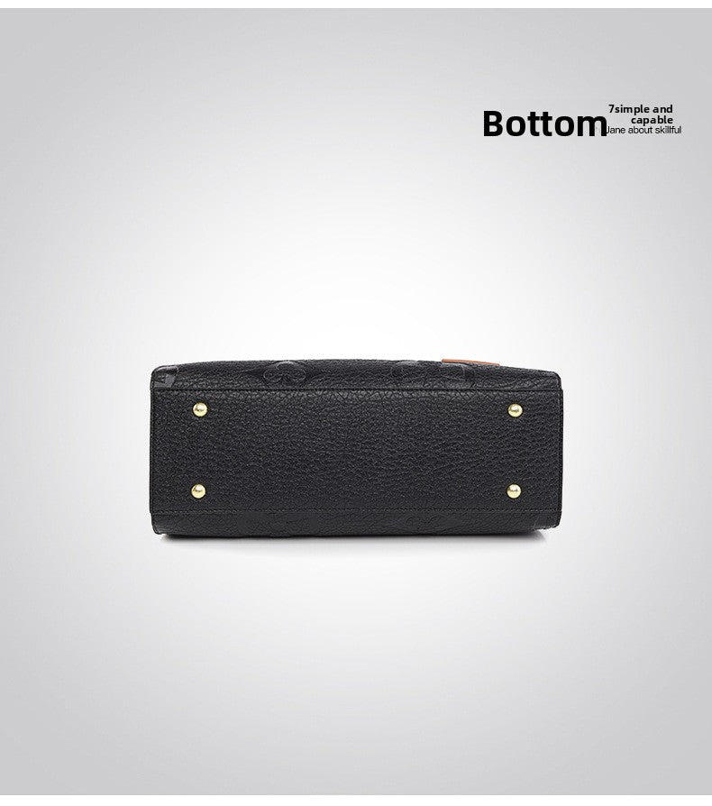 Fashionable Embossed Large Tote Bag Simple Large Capacity Commuter Bag for Women Cross-Border Hot-Selling Microfiber Leather Tote Bag