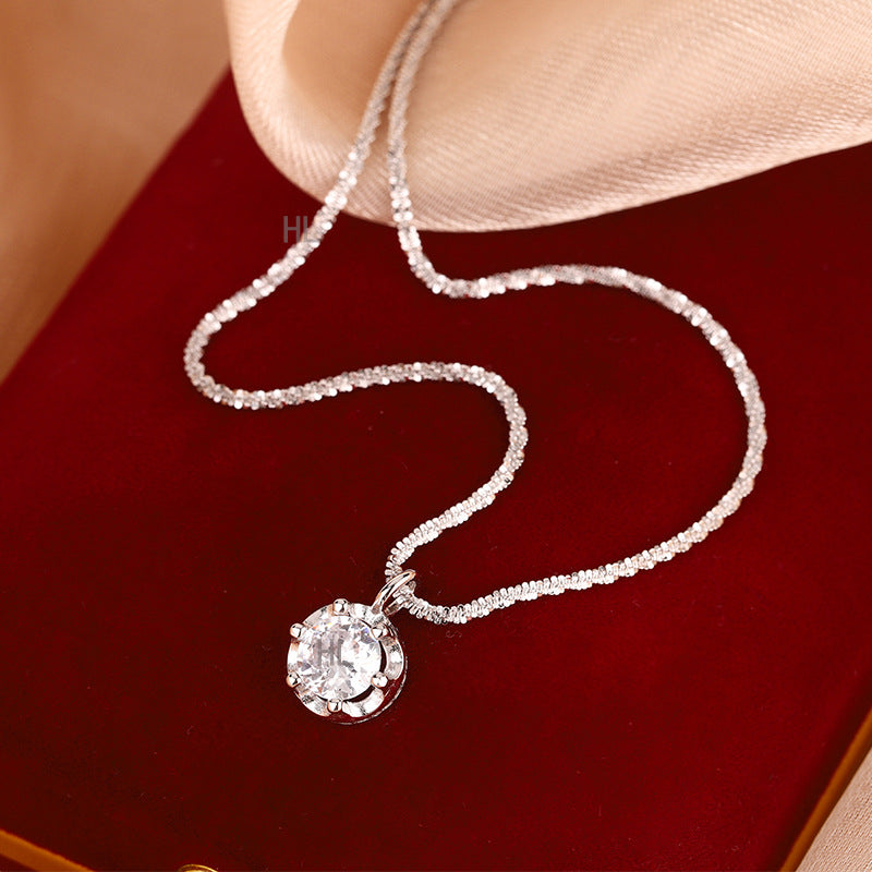 S925 Sterling Silver Necklace for Women 2024 New Hot-Selling Collarbone Chain Elegant Light Luxury Niche High-End Neck Chain Accessory