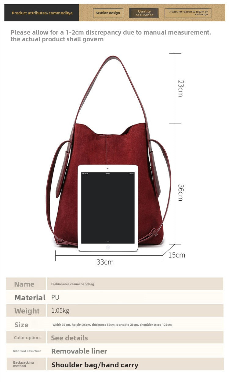 2025 New Fashion Matte Shoulder Bag Large Capacity High-end Handbag Commuter Bag for Women