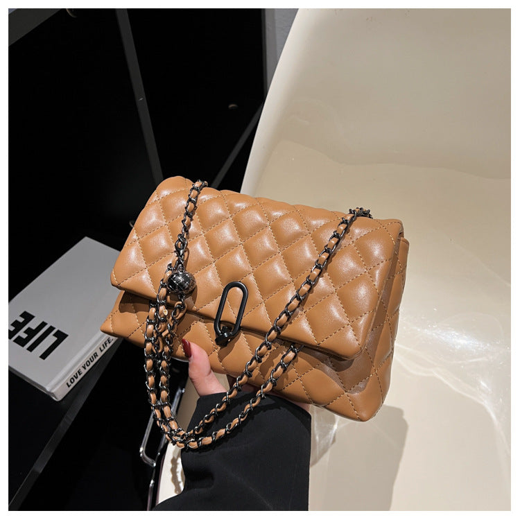 High-Quality Texture Bag for Women Autumn Winter 2025 New Trendy Fashion Quilted Chain Bag Niche Ladies Single Shoulder Crossbody Bag