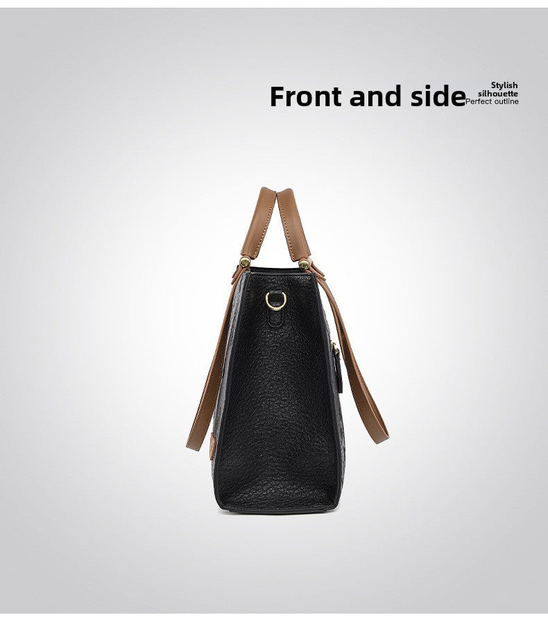 Fashionable Embossed Large Tote Bag Simple Large Capacity Commuter Bag for Women Cross-Border Hot-Selling Microfiber Leather Tote Bag