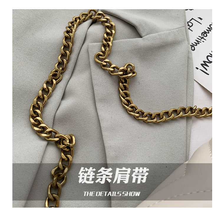 2022 New Women's Crossbody Bag Summer Shoulder Bag Trendy Small Niche Design Chain Embroidery Zipper Bag