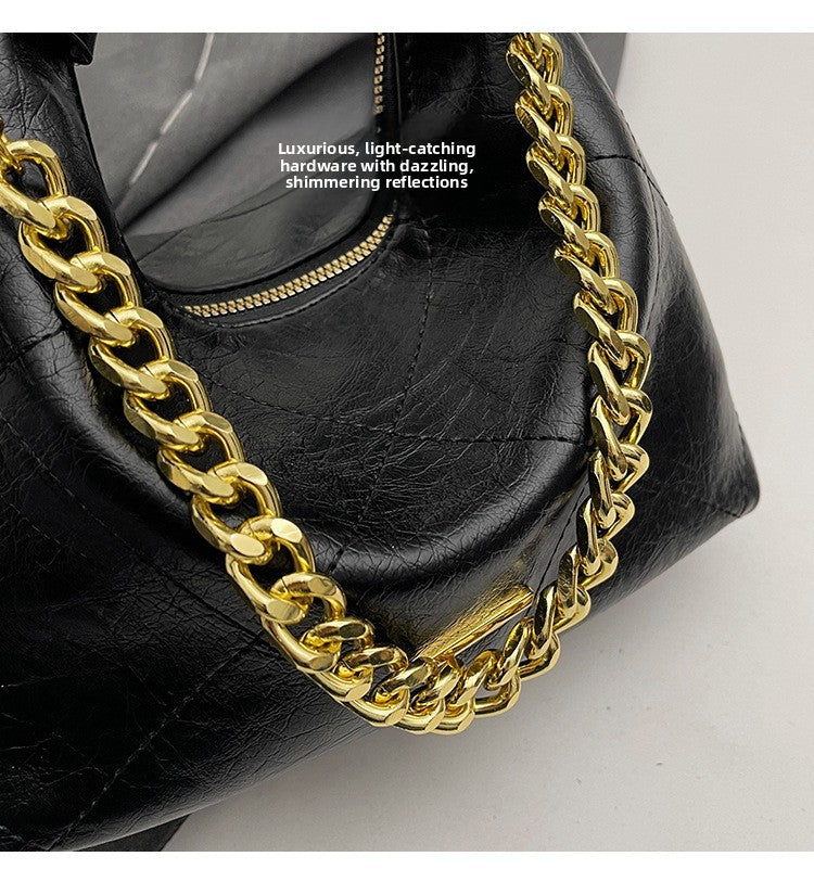 2025 New High-End Handbag Crossbody Bag Quilted Chain Handbag Design Soft Leather Dumpling Bag for Women