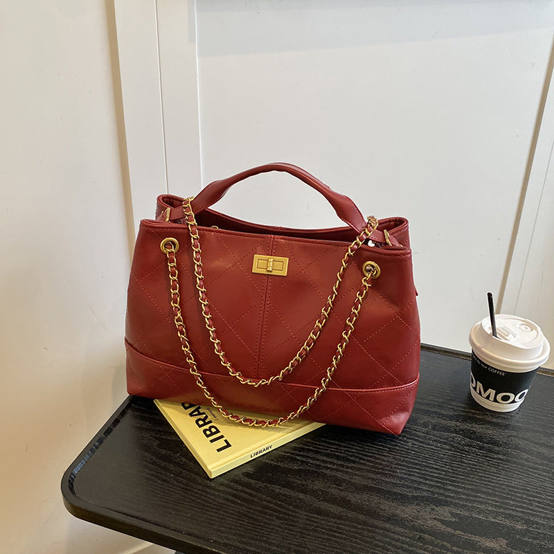 Commuting Large Capacity Bag for Women 2025 New Fashion Versatile Chain Shoulder Crossbody Bag High-end Handbag