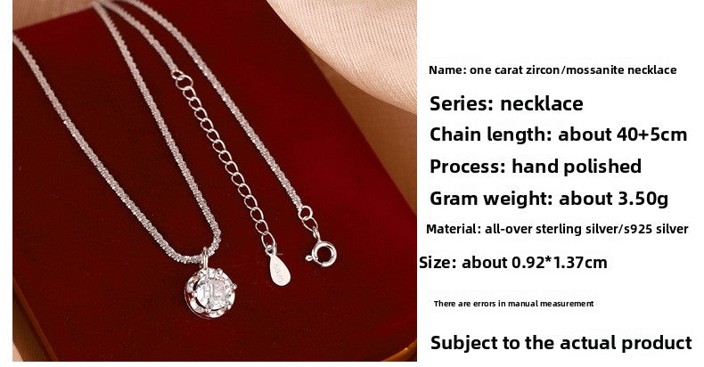 S925 Sterling Silver Necklace for Women 2024 New Hot-Selling Collarbone Chain Elegant Light Luxury Niche High-End Neck Chain Accessory