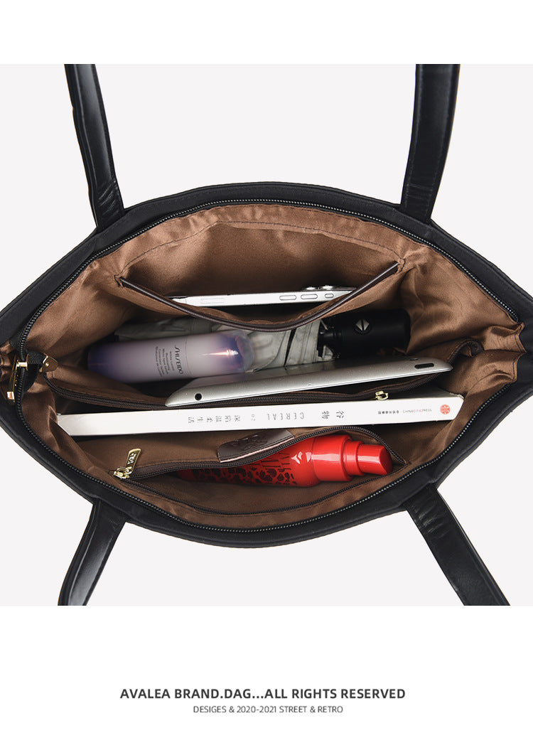 Simple Fashion Oxford Cloth Bag 2025 New Large Capacity High-End Tote Bag Casual Korean Style Women's Shoulder Bag