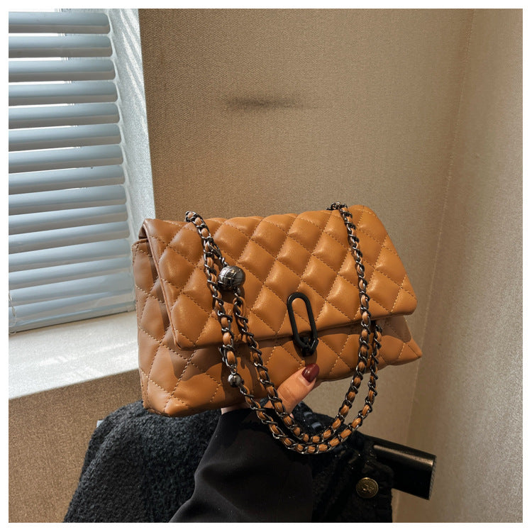 High-Quality Texture Bag for Women Autumn Winter 2025 New Trendy Fashion Quilted Chain Bag Niche Ladies Single Shoulder Crossbody Bag