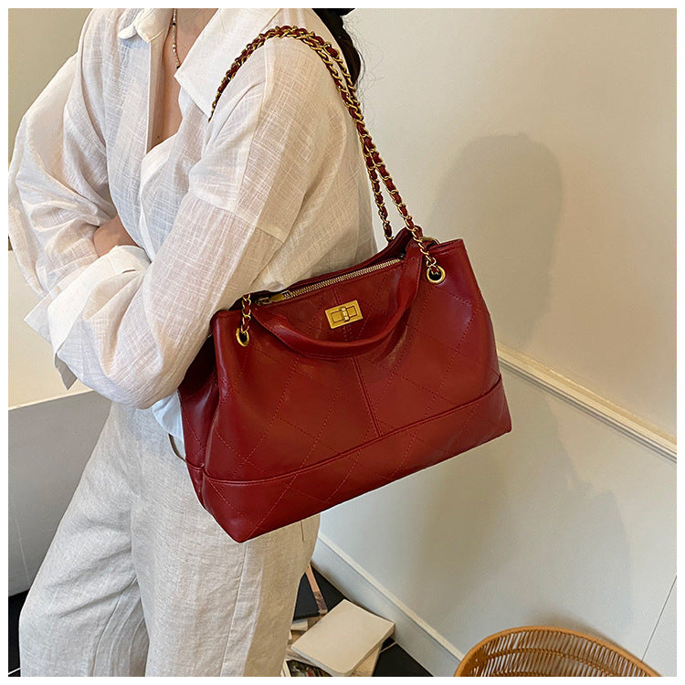 Commuting Large Capacity Bag for Women 2025 New Fashion Versatile Chain Shoulder Crossbody Bag High-end Handbag