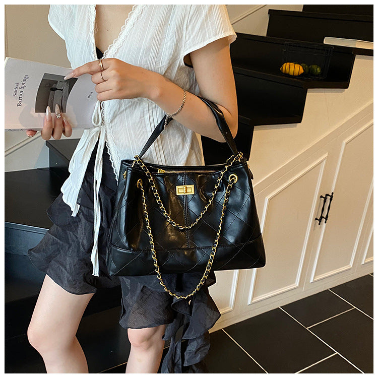 Commuting Large Capacity Bag for Women 2025 New Fashion Versatile Chain Shoulder Crossbody Bag High-end Handbag
