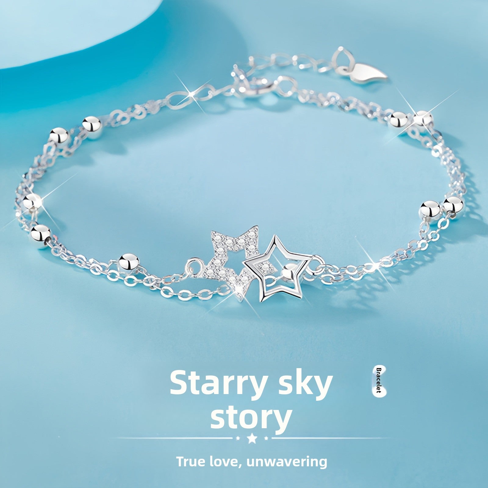 S925 Sterling Silver Starry Sky Story Bracelet for Women Korean Version Light Luxury Exquisite Ins Style Niche Design Gift for Girlfriend