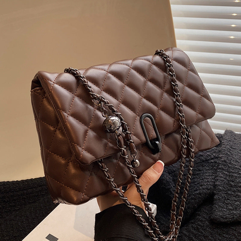High-Quality Texture Bag for Women Autumn Winter 2025 New Trendy Fashion Quilted Chain Bag Niche Ladies Single Shoulder Crossbody Bag