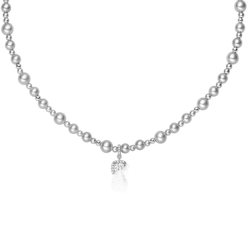 Pearl Bubble Sugar Cube Necklace for Women, Niche Design, High-End Feel, Light Luxury, Exquisite Versatile Collarbone Chain Necklace