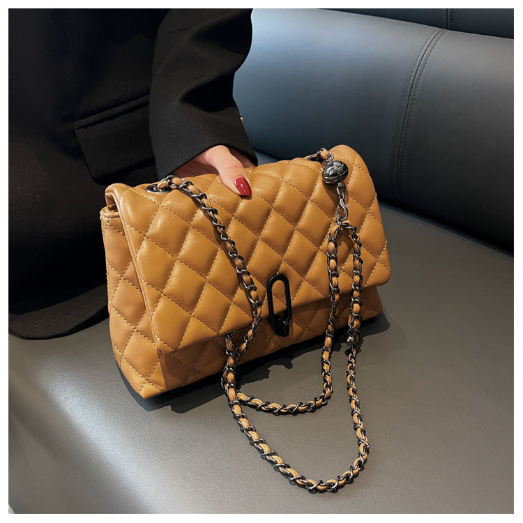 High-Quality Texture Bag for Women Autumn Winter 2025 New Trendy Fashion Quilted Chain Bag Niche Ladies Single Shoulder Crossbody Bag