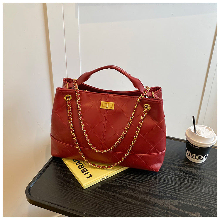 Commuting Large Capacity Bag for Women 2025 New Fashion Versatile Chain Shoulder Crossbody Bag High-end Handbag