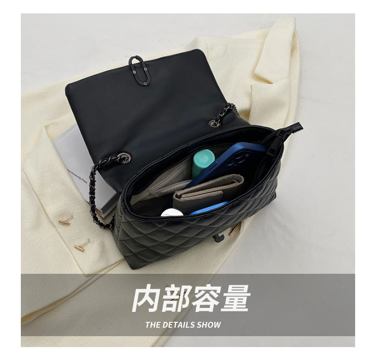 High-Quality Texture Bag for Women Autumn Winter 2025 New Trendy Fashion Quilted Chain Bag Niche Ladies Single Shoulder Crossbody Bag
