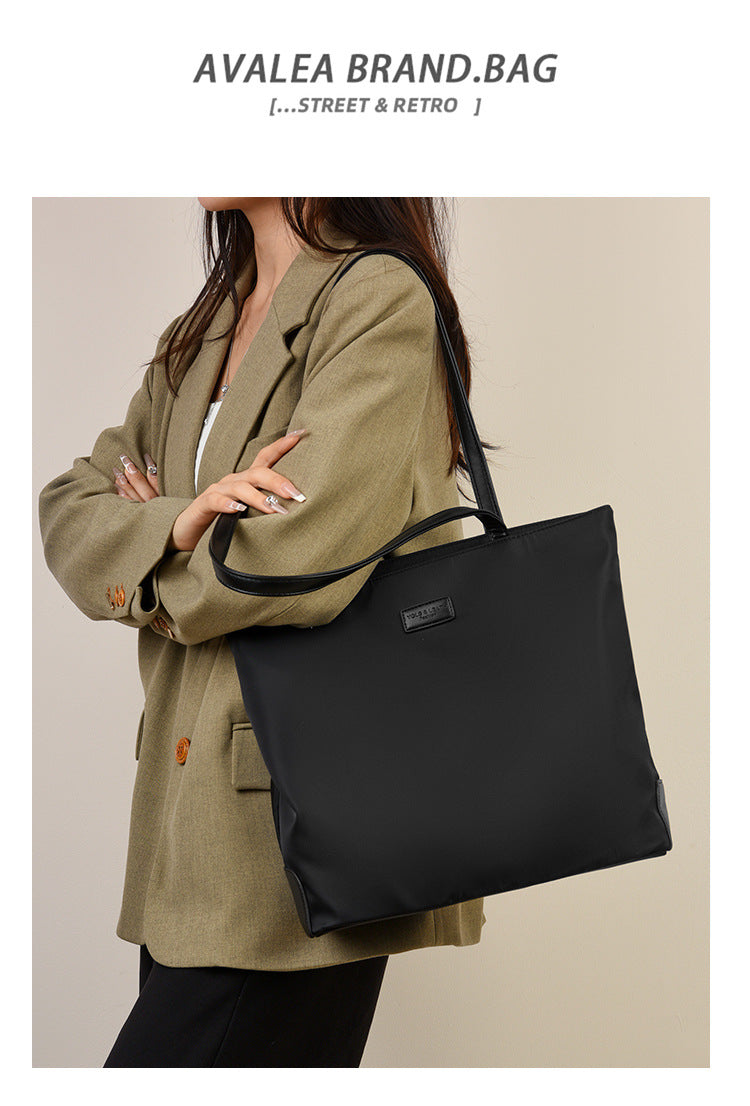 Simple Fashion Oxford Cloth Bag 2025 New Large Capacity High-End Tote Bag Casual Korean Style Women's Shoulder Bag