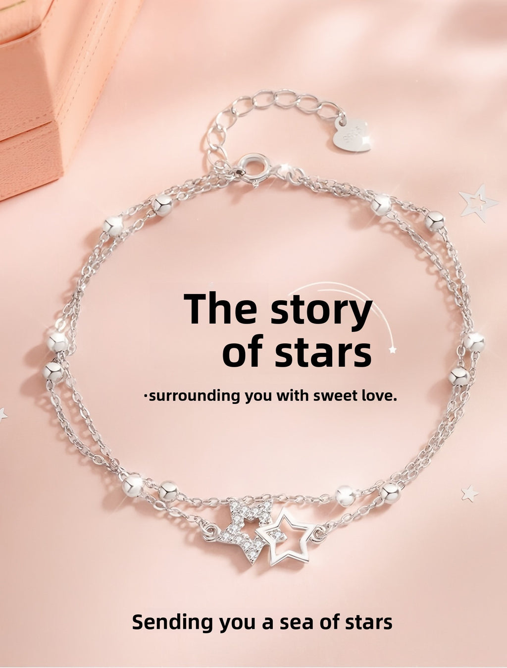 S925 Sterling Silver Starry Sky Story Bracelet for Women Korean Version Light Luxury Exquisite Ins Style Niche Design Gift for Girlfriend