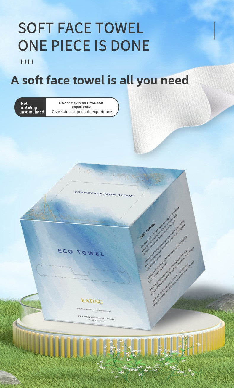 Amazon Hot-Selling Face Towels Disposable Cotton Soft Towels Extra Large Thickened EF Pattern Makeup Removal Wipes Disposable Face Towels