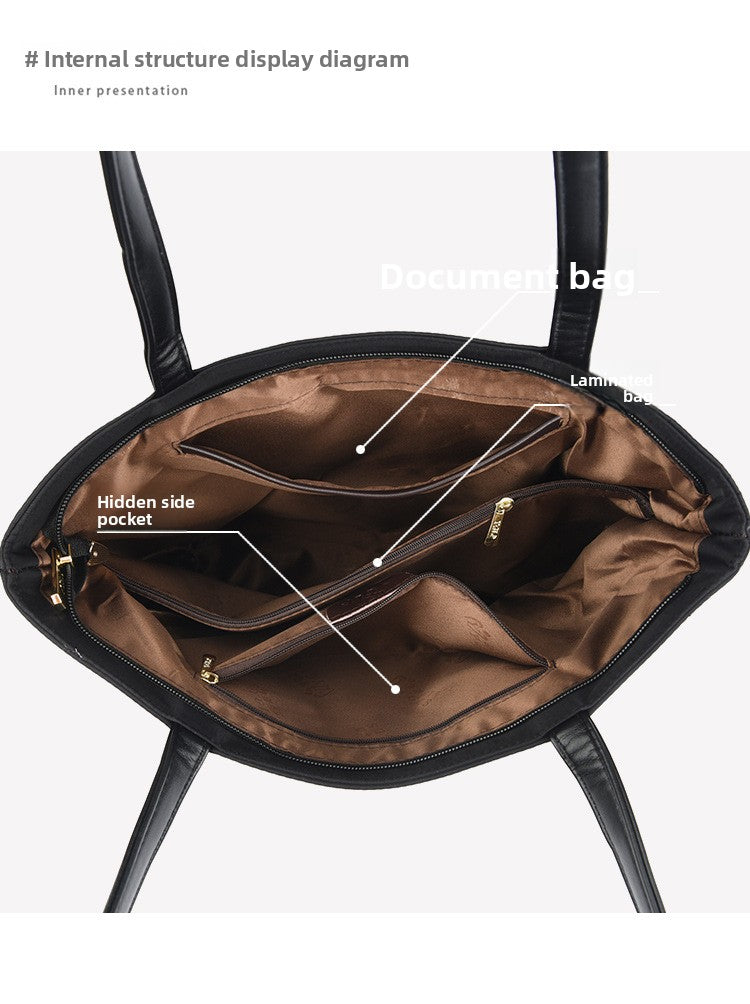 Simple Fashion Oxford Cloth Bag 2025 New Large Capacity High-End Tote Bag Casual Korean Style Women's Shoulder Bag