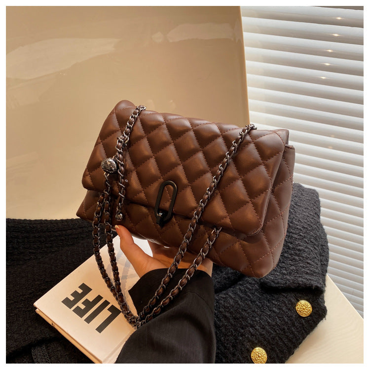 High-Quality Texture Bag for Women Autumn Winter 2025 New Trendy Fashion Quilted Chain Bag Niche Ladies Single Shoulder Crossbody Bag