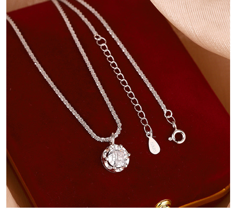 S925 Sterling Silver Necklace for Women 2024 New Hot-Selling Collarbone Chain Elegant Light Luxury Niche High-End Neck Chain Accessory