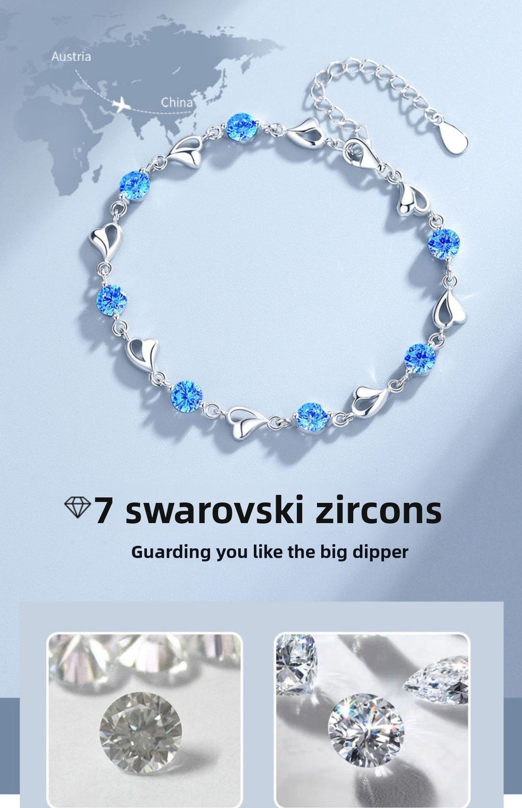 Ocean Heart Bracelet for Women, Light Luxury Niche Design, High-End Feel, Simple Sweet Temperament, Fresh Style, Gift for Best Friend