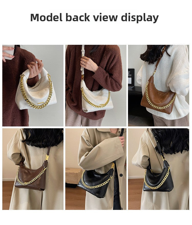 2025 New High-End Handbag Crossbody Bag Quilted Chain Handbag Design Soft Leather Dumpling Bag for Women