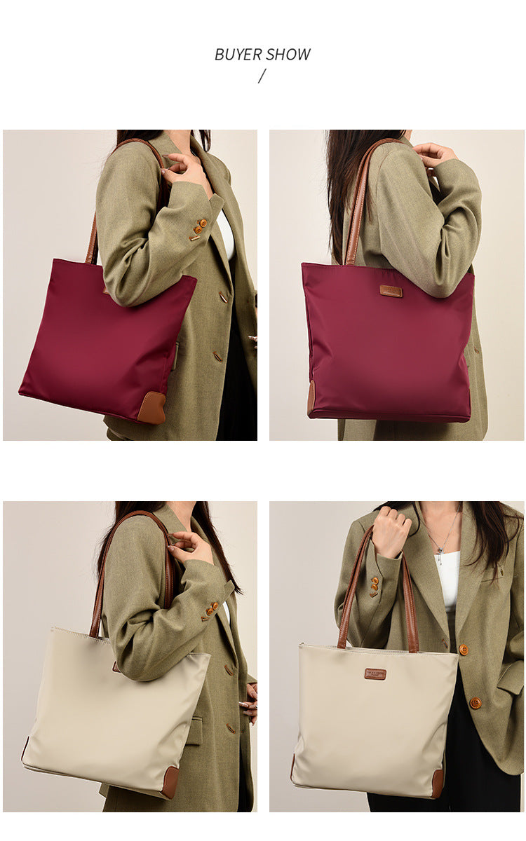 Simple Fashion Oxford Cloth Bag 2025 New Large Capacity High-End Tote Bag Casual Korean Style Women's Shoulder Bag