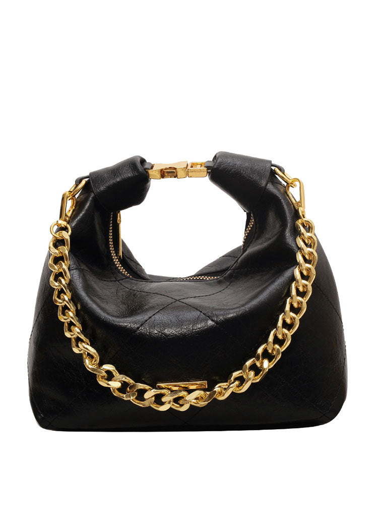 2025 New High-End Handbag Crossbody Bag Quilted Chain Handbag Design Soft Leather Dumpling Bag for Women
