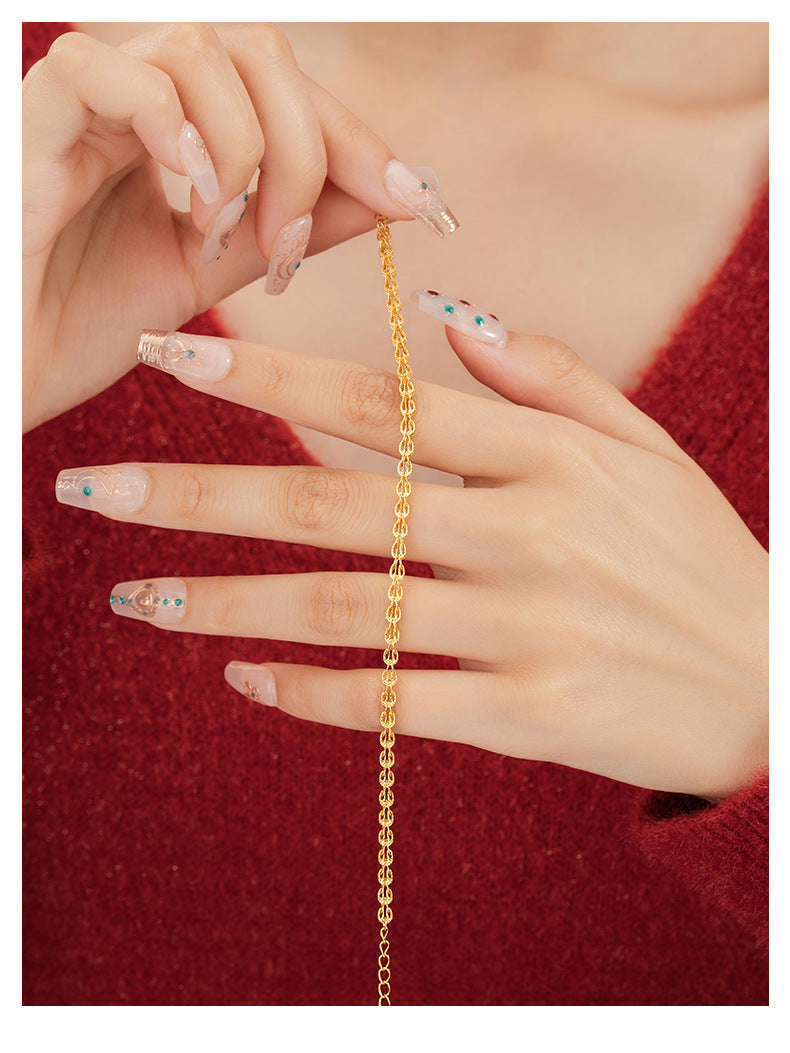 Phoenix Tail Pure Silver 925 Bracelet for Women, Light Luxury Niche Design Hollow Bracelet, New Chinese Style Ins Style Ring Buckle Jewelry