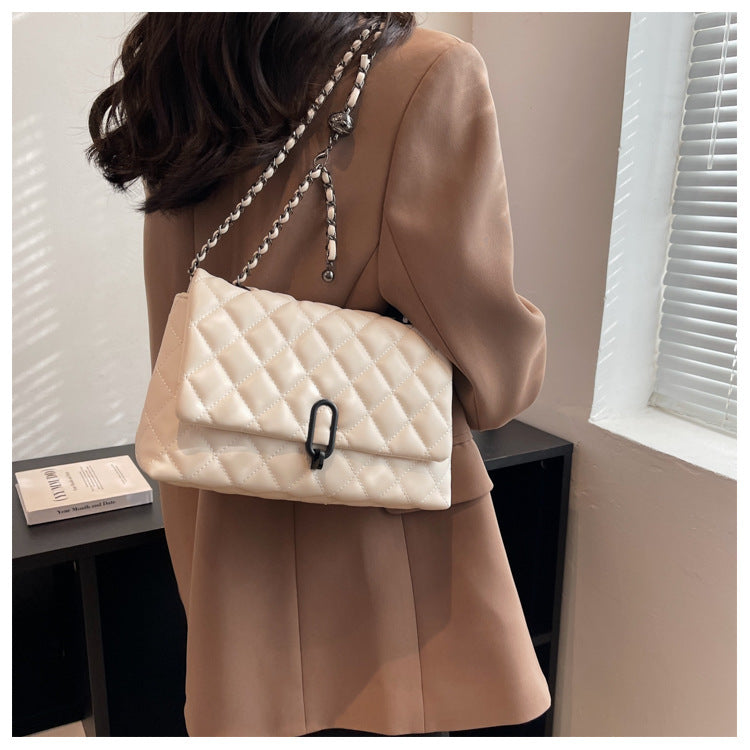 High-Quality Texture Bag for Women Autumn Winter 2025 New Trendy Fashion Quilted Chain Bag Niche Ladies Single Shoulder Crossbody Bag