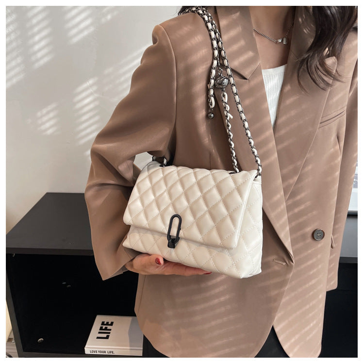 High-Quality Texture Bag for Women Autumn Winter 2025 New Trendy Fashion Quilted Chain Bag Niche Ladies Single Shoulder Crossbody Bag