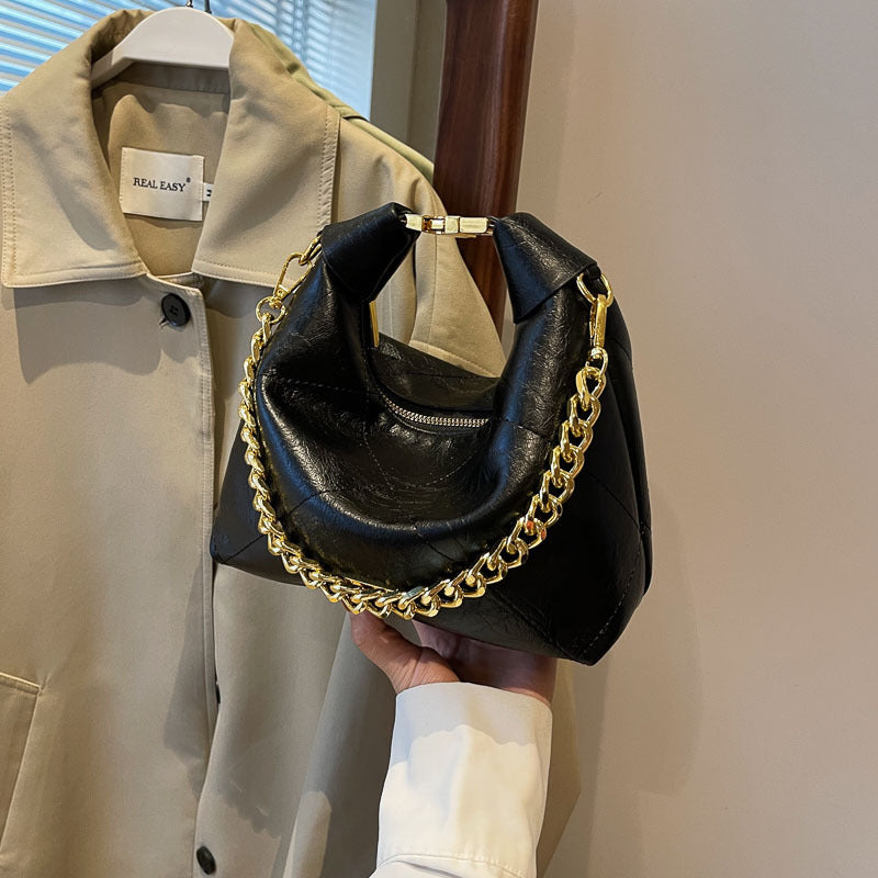 2025 New High-End Handbag Crossbody Bag Quilted Chain Handbag Design Soft Leather Dumpling Bag for Women
