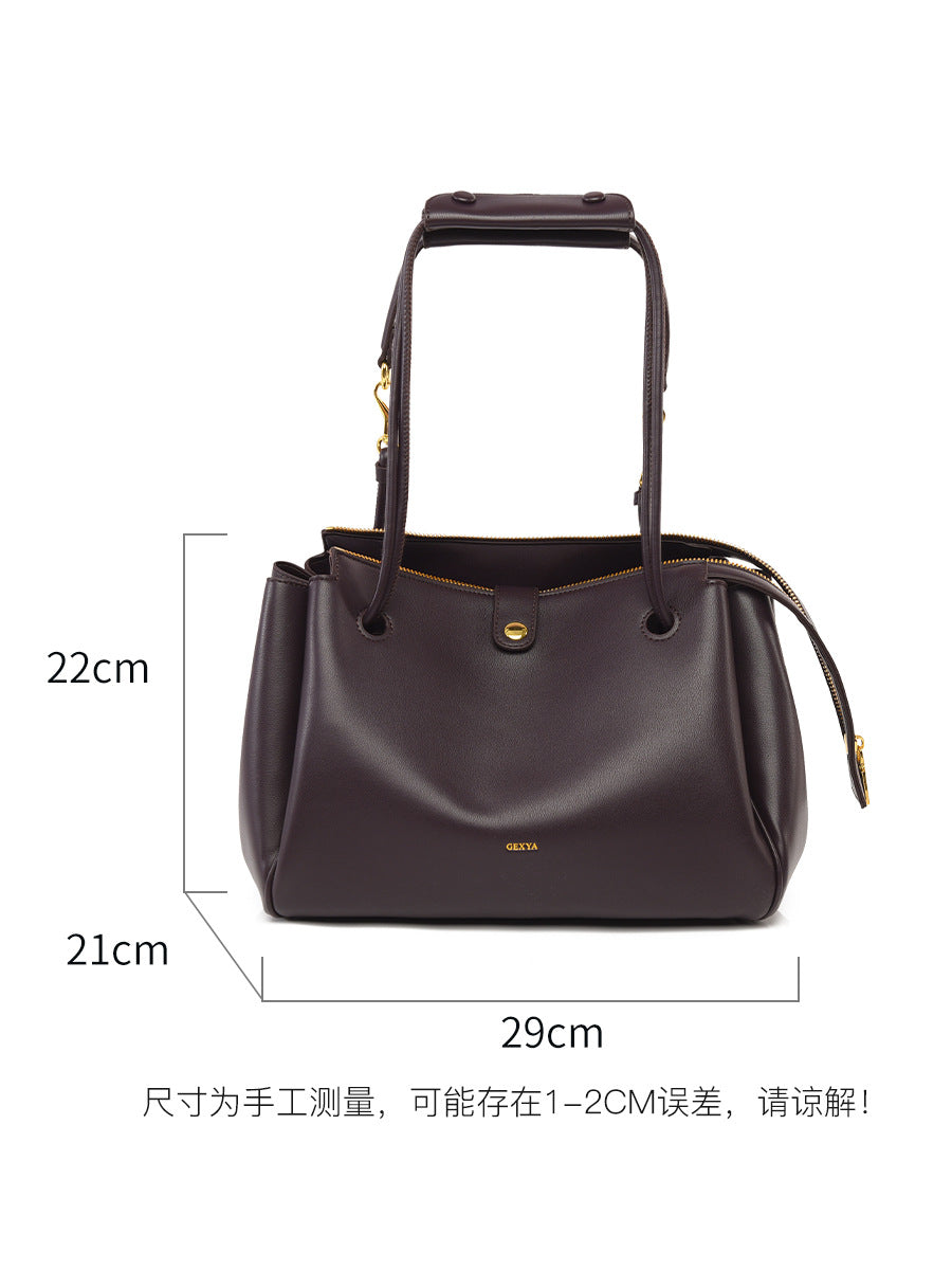 Crossbody Bag Autumn Winter New Bag Women L Brand Same Style Large Capacity Tote Bag Simple Soft Leather Commuter Bag Women Cross-border