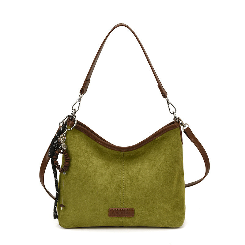 Vintage Suede Crossbody Bag for Women