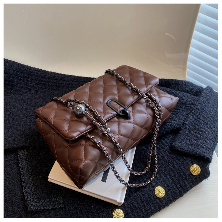 High-Quality Texture Bag for Women Autumn Winter 2025 New Trendy Fashion Quilted Chain Bag Niche Ladies Single Shoulder Crossbody Bag