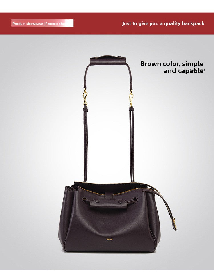 Crossbody Bag Autumn Winter New Bag Women L Brand Same Style Large Capacity Tote Bag Simple Soft Leather Commuter Bag Women Cross-border