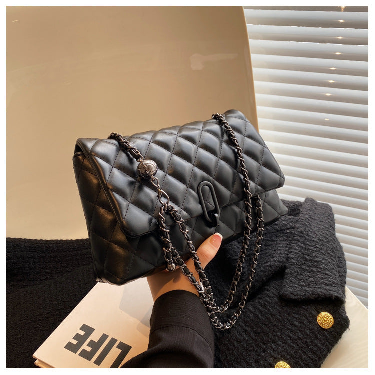 High-Quality Texture Bag for Women Autumn Winter 2025 New Trendy Fashion Quilted Chain Bag Niche Ladies Single Shoulder Crossbody Bag