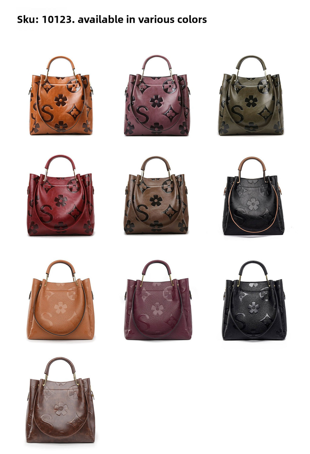 Handbag Cross-Border New Style Bag for Women High-End Large Capacity Tote Bag Fashion Embossed Commuter Mother-Daughter Bucket Bag