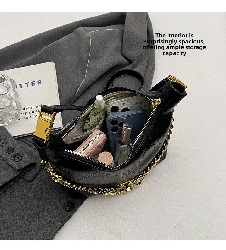 2025 New High-End Handbag Crossbody Bag Quilted Chain Handbag Design Soft Leather Dumpling Bag for Women