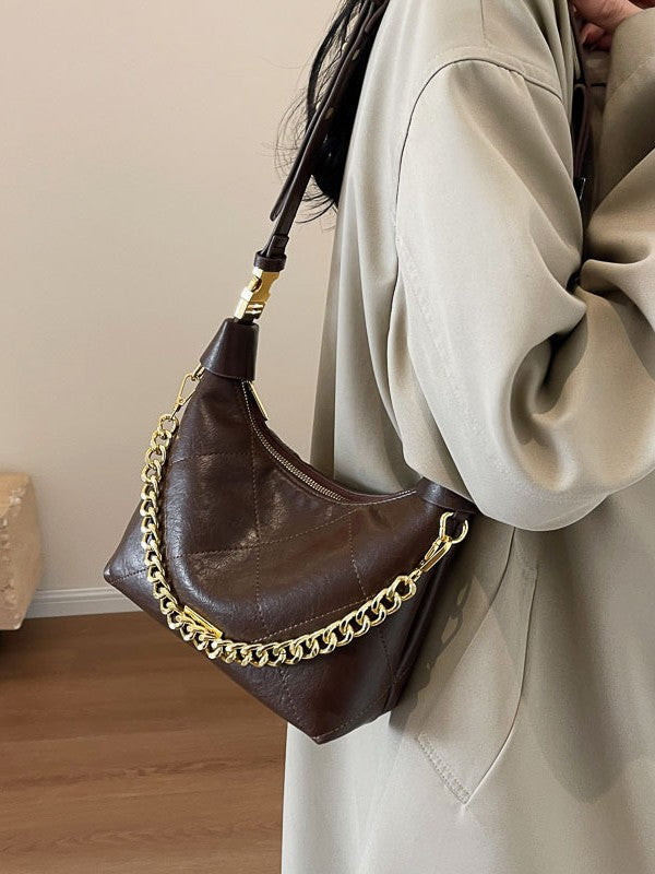 2025 New High-End Handbag Crossbody Bag Quilted Chain Handbag Design Soft Leather Dumpling Bag for Women