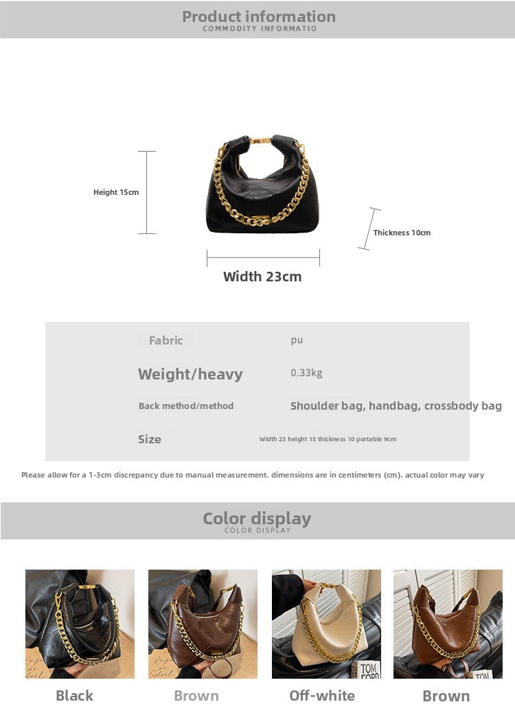 2025 New High-End Handbag Crossbody Bag Quilted Chain Handbag Design Soft Leather Dumpling Bag for Women