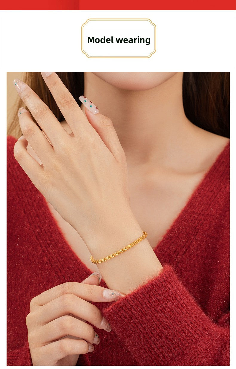 Phoenix Tail Pure Silver 925 Bracelet for Women, Light Luxury Niche Design Hollow Bracelet, New Chinese Style Ins Style Ring Buckle Jewelry