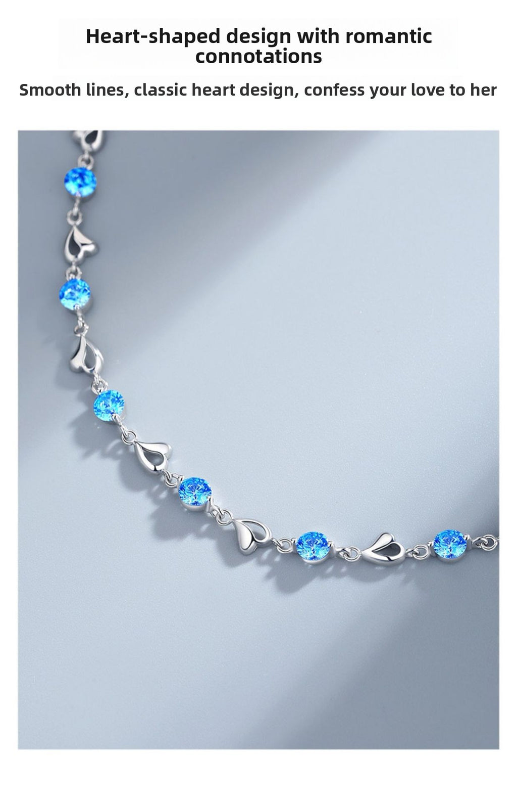 Ocean Heart Bracelet for Women, Light Luxury Niche Design, High-End Feel, Simple Sweet Temperament, Fresh Style, Gift for Best Friend