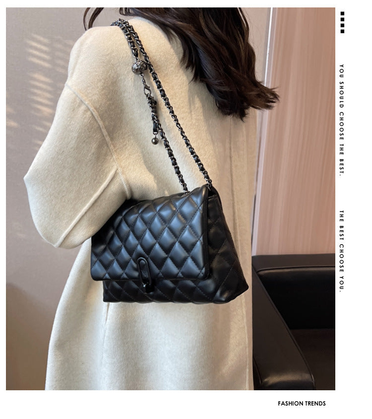 High-Quality Texture Bag for Women Autumn Winter 2025 New Trendy Fashion Quilted Chain Bag Niche Ladies Single Shoulder Crossbody Bag