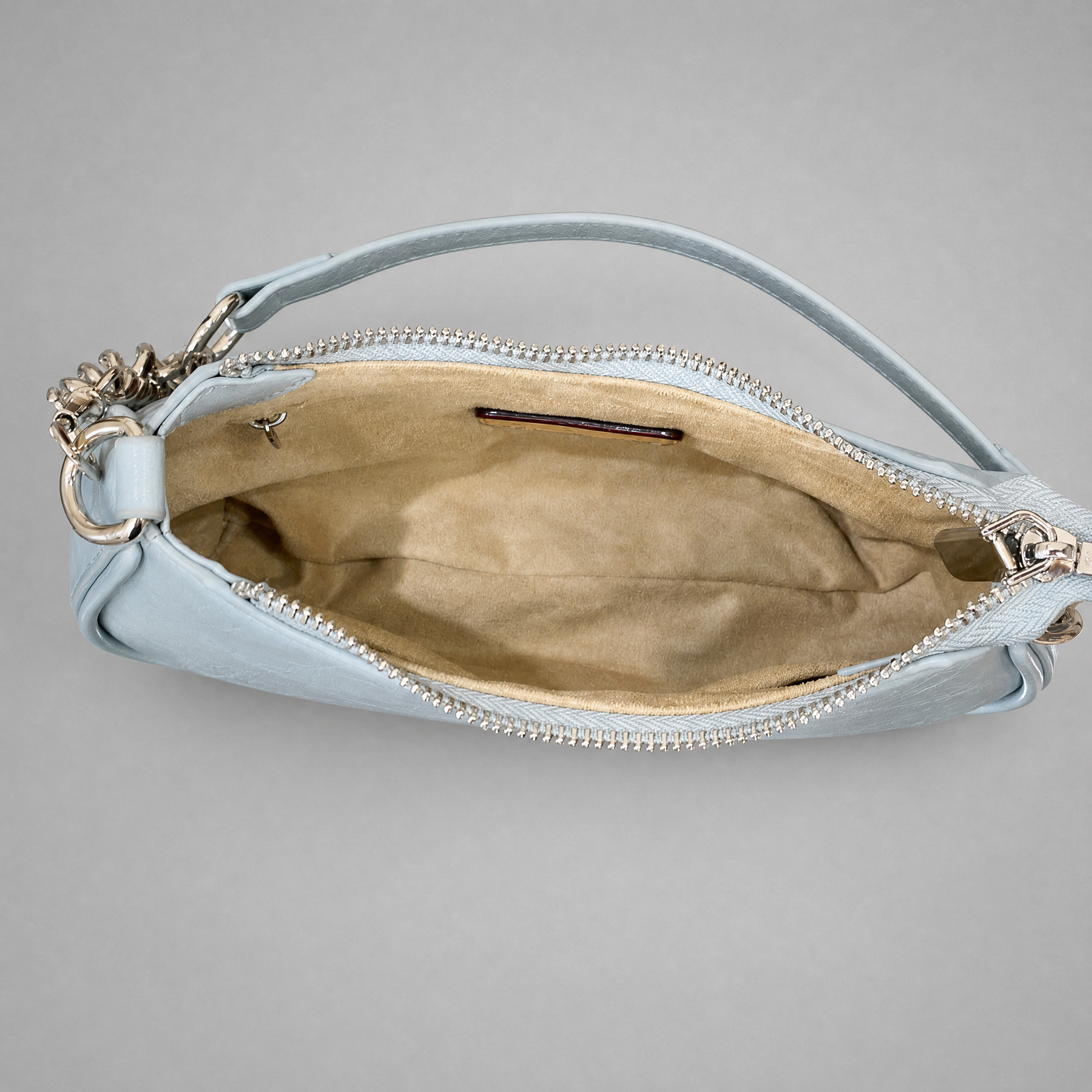 BELLAITY Light Blue Vegan Leather Chain Shoulder Bag Crossbody Purse