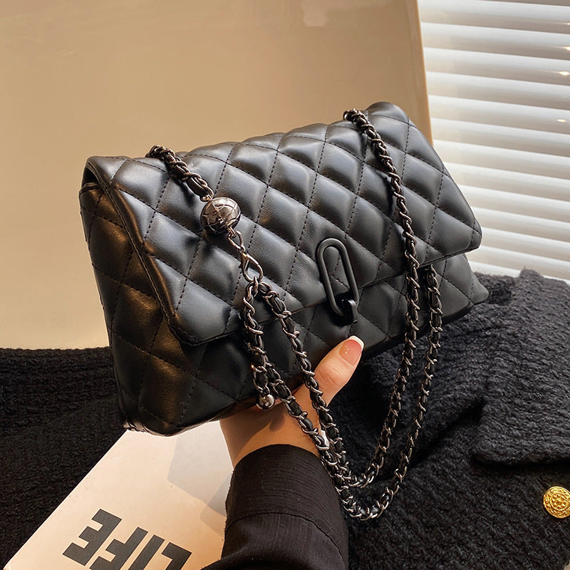 High-Quality Texture Bag for Women Autumn Winter 2025 New Trendy Fashion Quilted Chain Bag Niche Ladies Single Shoulder Crossbody Bag