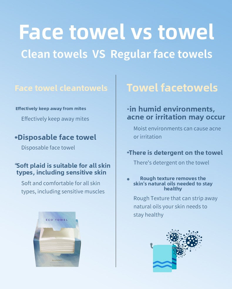Amazon Hot-Selling Face Towels Disposable Cotton Soft Towels Extra Large Thickened EF Pattern Makeup Removal Wipes Disposable Face Towels