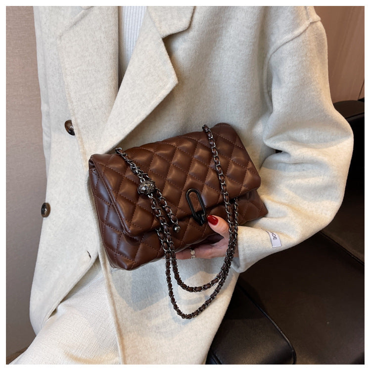 High-Quality Texture Bag for Women Autumn Winter 2025 New Trendy Fashion Quilted Chain Bag Niche Ladies Single Shoulder Crossbody Bag